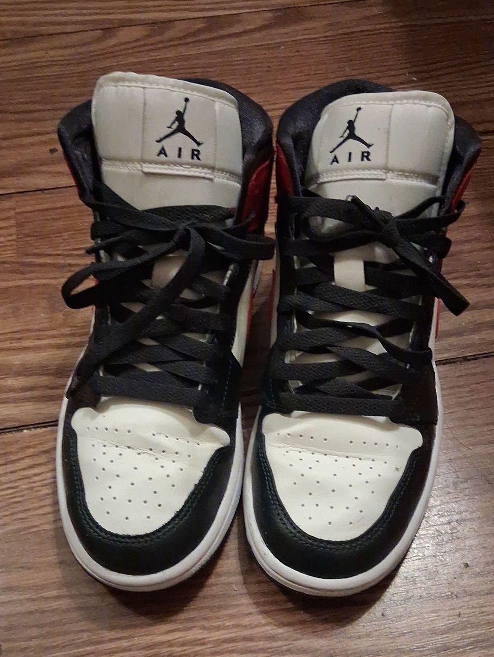 Jordan White, Black & Red High-Top Sneakers
